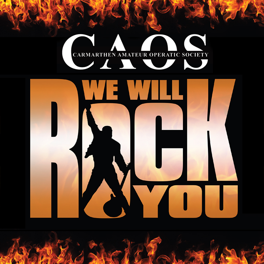 We Will Rock You event artwork from Carmarthen Amateur Operatic Society